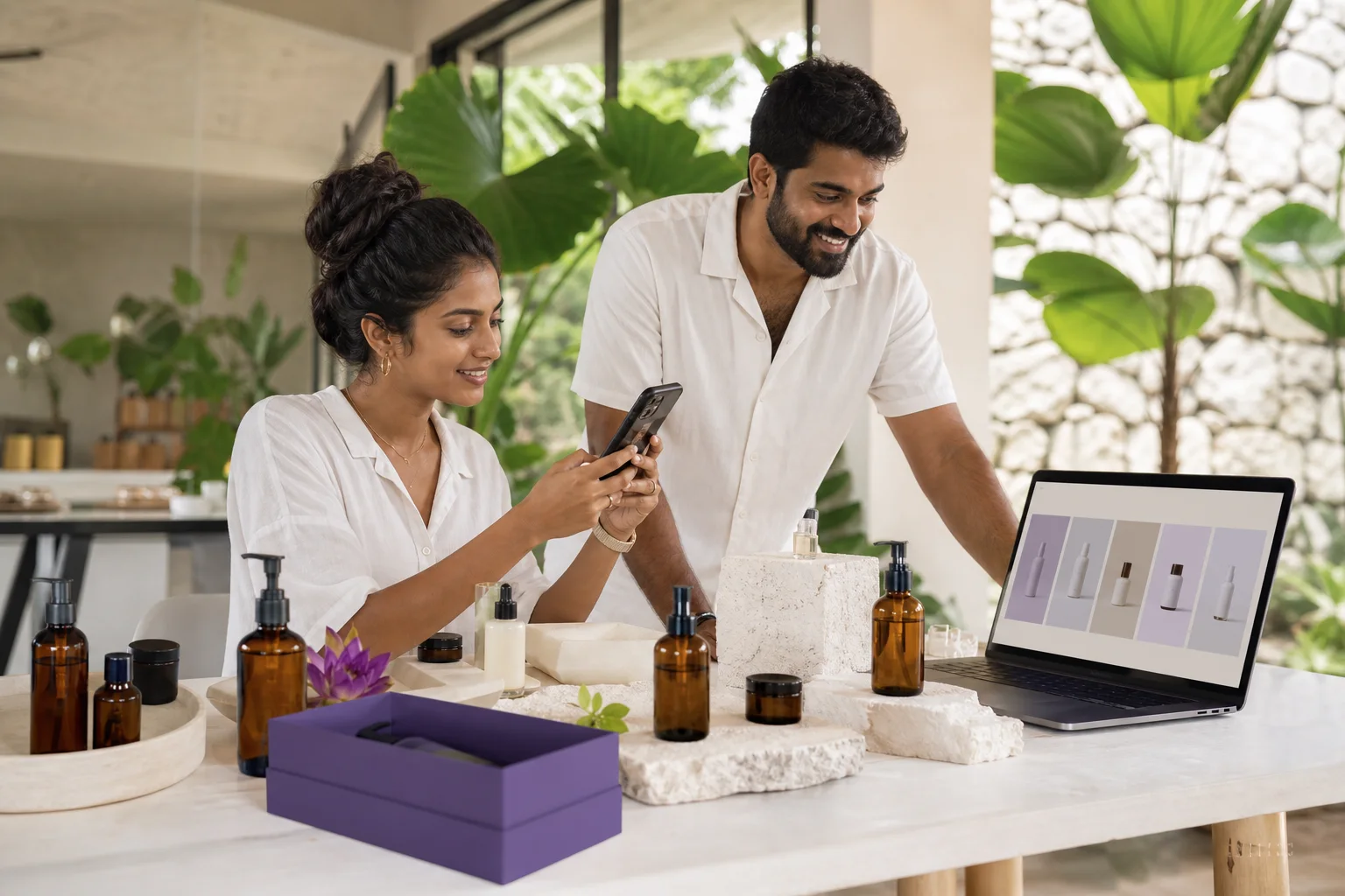 Paid social creative being produced for an e-commerce campaign